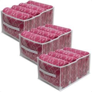 Kit 3 Colmeia Organizadora Plus GG Roupas Cama Mesa Banho Blusas Cobertor 45x32x22cm