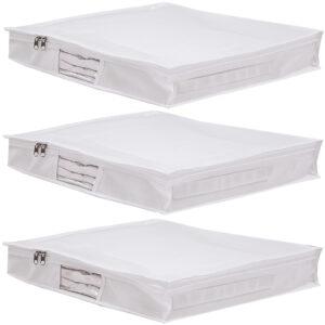 Kit 3 Saco Organizador Capa Protetora Multiuso Rouparia Roupas Cobertor Toalhas Cama Mesa Banho