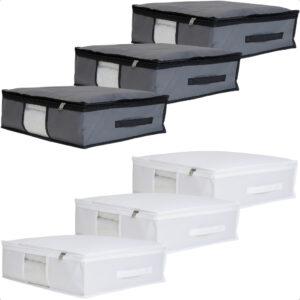 Kit 3 Saco Organizador M Capa Protetora Rouparia Roupas Cobertos Toalhas Cama Mesa Banho