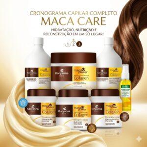 Kit Maca Power Completo com 7 Produtos – Cronograma Capilar + Máscara 500g, Shampoo 1L, Condicionador 1L Reparador 50ml