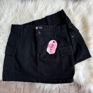 Saia Cargo Feminina Preta Jeans Lycra Marmorizada Saia Grafite Curta Empina Bumbum Barata Plus Size