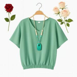 Camiseta/Blusa feminina moda fashion tecido duna com elástico Moda 2026