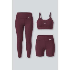 Kit Conjunto Feminino Fitness Top Alça + Legging + Short Básico Zero Transparência