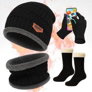 Kit Frio Touca Gorro Luva Cachecol Meia Confortável Térmica Inverno Quentinho Masculino Feminino Unissex