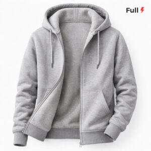 Moleton Ziper Aberto Jaqueta Estiloso Blusa De Frio Feminino Masculino Canguru Capuz Bolso Inverno