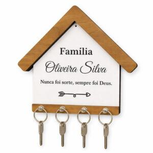 Porta Chaves Parede Personalizado Nome Família Decoração Organização Estilo Decoração Multiuso