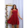 Vestido Curto Feminino forrado Com alça babado Saia três maria Roupas Feminina Moda Feminina Moda Evangelica