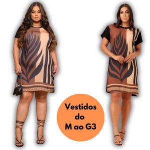 Vestido Feminino Plus Size Moda Evangelica soltinho Crepe Duna Dress Moda Feminina