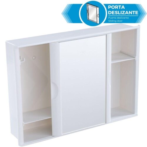 Armário Plástico Versátil com Porta de Correr Branco Astra