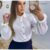 Blusa Feminina Moda Social Manga Longa Elegante Branca