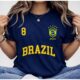 Blusa Feminina Brasil Tshirt Algodão Verão