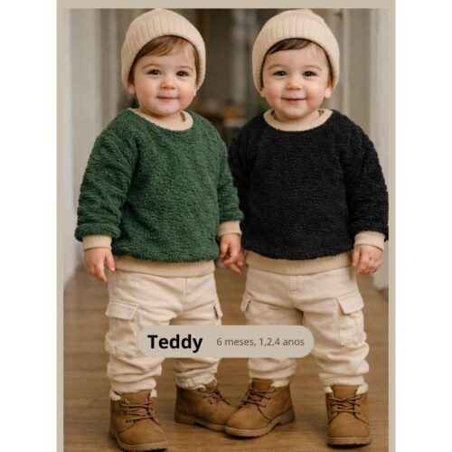 Blusa Teddy Manga Longa Infantil Menino kids
