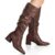 Bota feminina GiGiL cano longo enrugado slouch bico fino