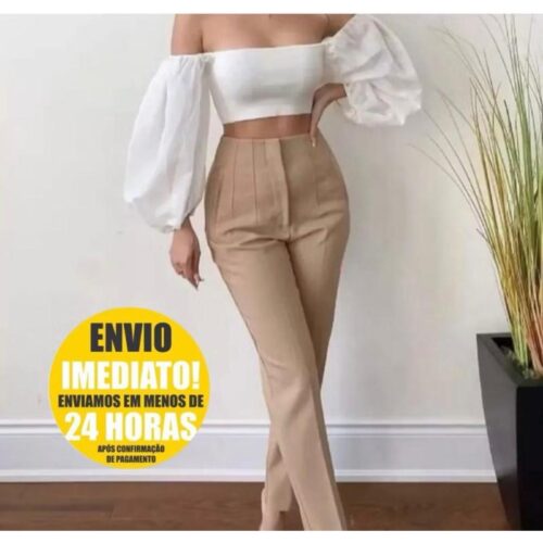 Calça Alfaiataria ZR Cintura Alta Social Elegante Premium