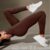 Calça Legging Sem Costura Canelada Cintura Alta Feminina