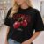 Camiseta Feminina 100 Algodão Confortavel Estilosa Cereja