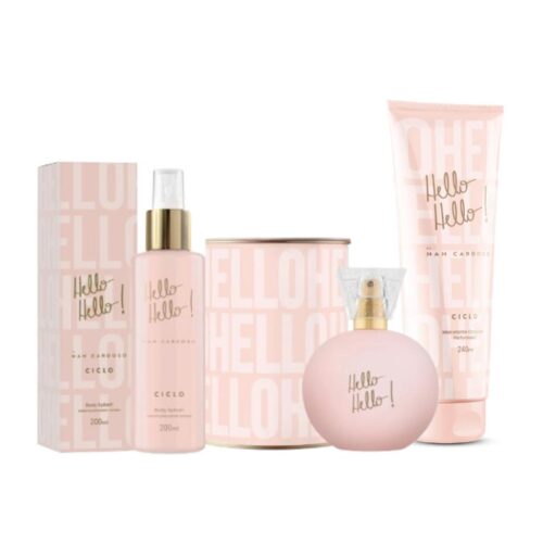 Kit Deo Colonia Body Splash Loção Hidratante Ciclo Hello