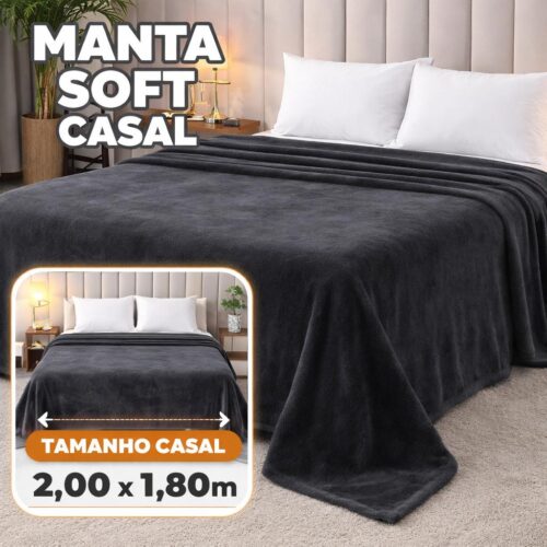 Cobertor Microfibra Antialérgico Soft Mantinha Casal