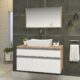 Conjunto Egito MDF Gabinete para Banheiro com Cuba 80cm