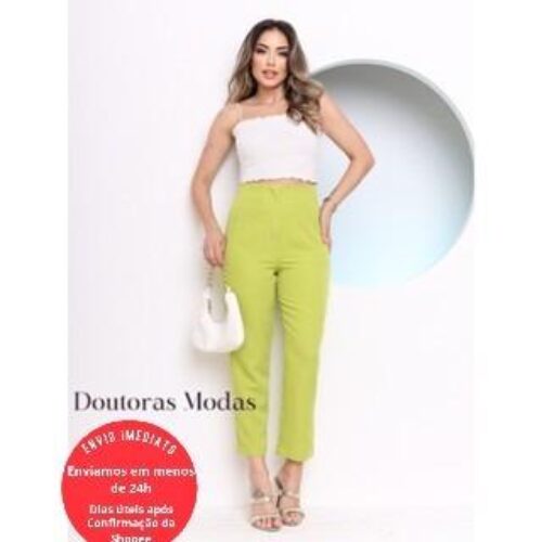 Calça Doutouras Modas Alfaiataria Cintura Alta Zr 020