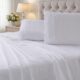 Jogo de Lençol Casal e King 400 Fios 4 Peças Bordado Inglês Roupa de Cama Aveludado
