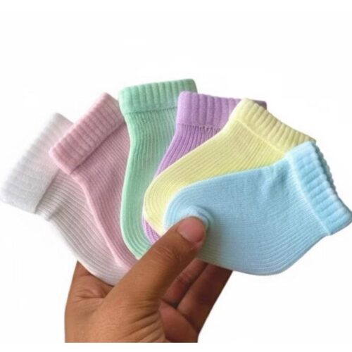 Kit 12 Meias Bebê Essencial Recem Nascido 0 6 meses