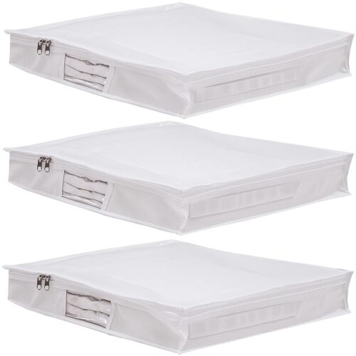 Kit 3 Saco Organizador Capa Protetora Multiuso Rouparia Roupas Cobertor Toalhas Cama Mesa Banho