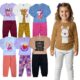 Kit 6 Peças Conjunto Menina Calça e Blusa Manga Longa Meia Estação