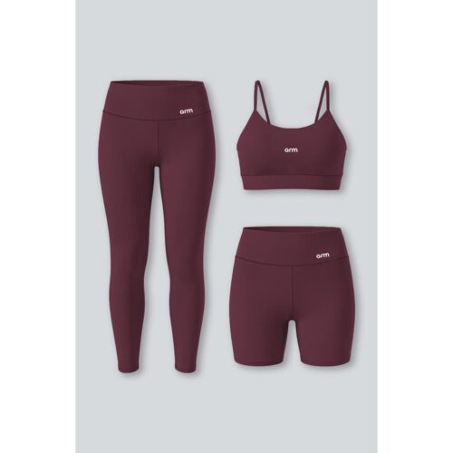 Kit Conjunto Feminino Fitness Top Alça + Legging + Short Básico Zero Transparência