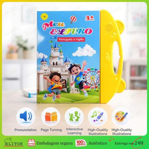 Livro Infantil Bilíngue Português Inglês Interativo com Som
