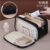 Necessaire multicamadas, grande capacidade, ideal para viagens, luxo sofisticado e acessível.