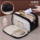 Necessaire multicamadas, grande capacidade, ideal para viagens, luxo sofisticado e acessível.
