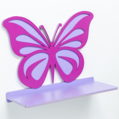 Prateleira infantil borboleta mdf delicada quarto menina