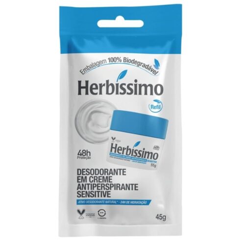 Sachê Refil Desodorante Creme Herbissimo Sensitive 45G