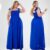 Vestido Bia Longo Feminino Elegante Babado Crepe Plus Size