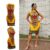 Vestido Feminino Moda Afro Elegante Estampado Amarelo