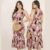 Vestido Feminino Midi Estampado Crepe Elegante Verão