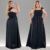 Vestido Femino Longo Dunas Crepe Alça Babado Plus Size