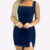 Vestido Jeans Feminino Moda Curto Alça Zíper Lycra Verão