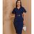 Vestido Mídi Moda Transpassado com Cinto Crepe Feminino