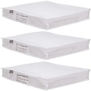 Kit 3 Saco Organizador Capa Protetora Multiuso Rouparia Roupas Cobertor Toalhas Cama Mesa Banho