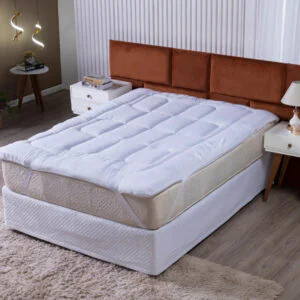 Pillow Top Casal Solteiro Queen King Size Protetor Colchão 400 Fios Toque Macio