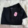 Saia Jeans Cargo Feminina Preta Empina Bumbum