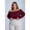Blusa Ombro a Ombro Feminina Manga Longa Canelada PlusSize Moda Gringa moda balada Elegante Feminina