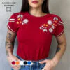 Blusa T-Shirt Feminina Luxo Bordada Algodão Premium Elegante