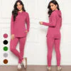 Conjunto Lãzinha Feminino Inverno Calça e Blusa com Capuz Lanzinha Frio Quentinho Abrigo 2 peças