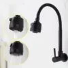 Inox Torneira Prata/Preto Com Chuveiro Com Rotação De 360° Cozinha Luxo Parede Promoção