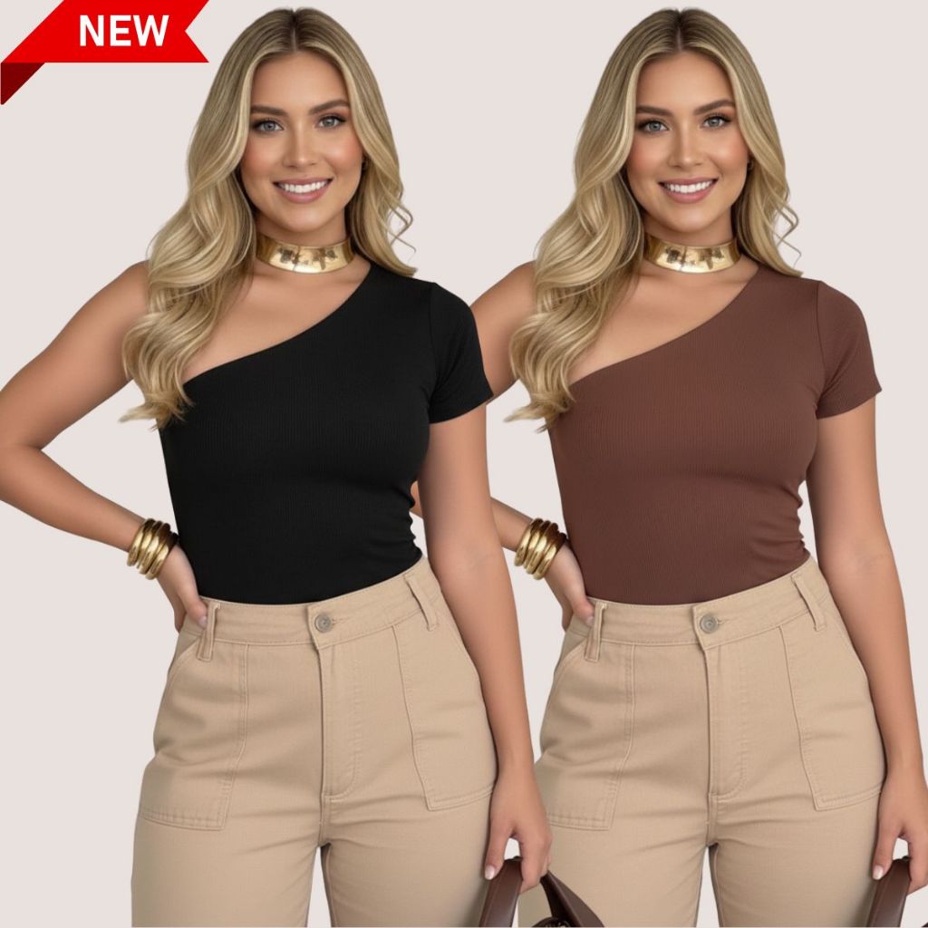 Kit (2) Blusa Feminina Mula Manca – Moda Feminina, Suplex com Forro e Estilo Blogueira