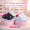Kit 2 Pares Tênis Infantil Menina Escolar | Para Escola Leve e Resistente 25 ao 36 | COMPRE AGORA!