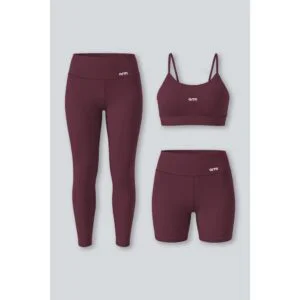Kit Conjunto Feminino Fitness Top Alça + Legging + Short Básico Zero Transparência